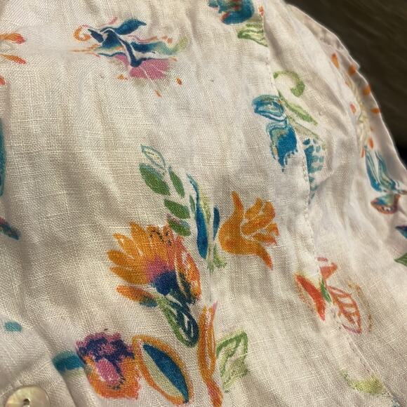 JJill love linen floral print button down sleeveless top. Women’s large petite - Picture 6 of 6